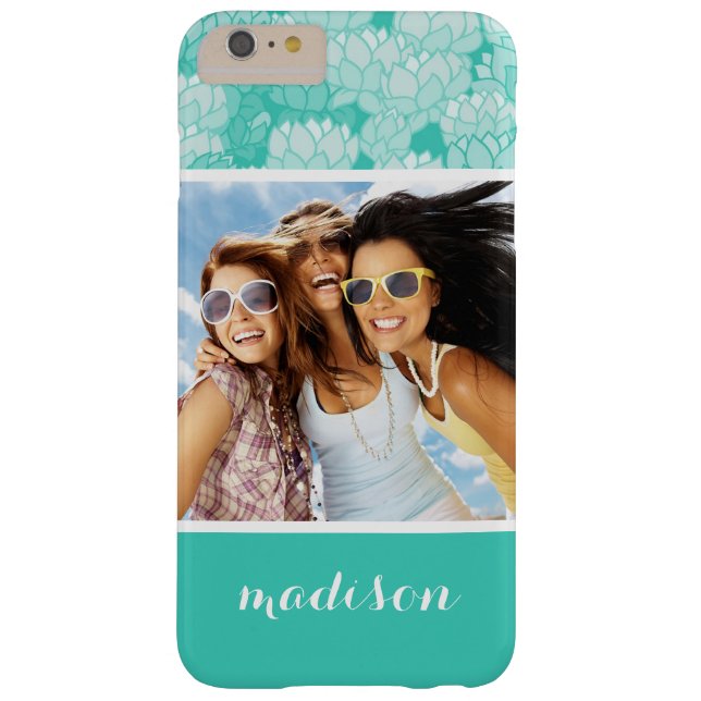Custom Photo & Name Lotus pattern 2 Case-Mate iPhone Case (Back)