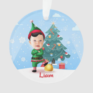 Custom Photo & Name > message me - elf ornament! Ornament