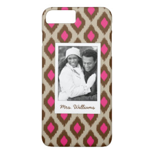 Custom Photo & Name Modern ikat pattern Case-Mate iPhone Case