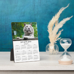 Custom Photo Name Motivational 2027 Calendar Plaque