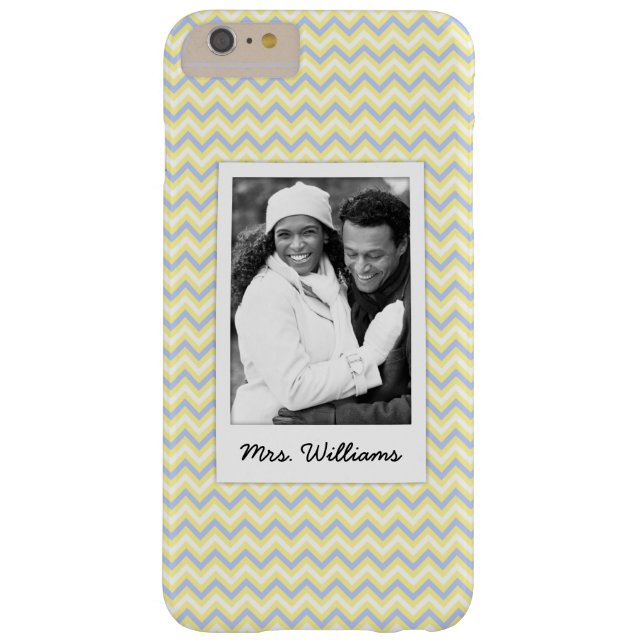 Custom Photo & Name Pastel Chevron Pattern Case-Mate iPhone Case (Back)