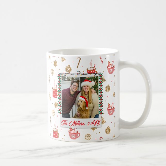 Custom Photo & Name Personalised Merry Christmas  Coffee Mug (Right)