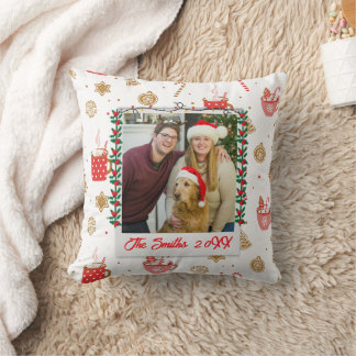 Custom Photo & Name Personalised Merry Christmas Cushion