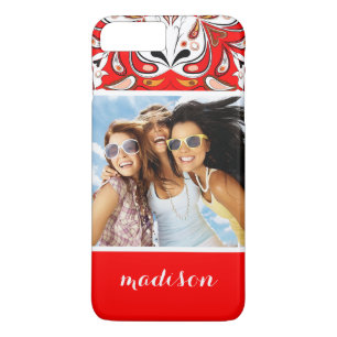 Custom Photo & Name Portuguese Tile Pattern Case-Mate iPhone Case