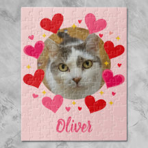 Custom Photo Name Red Pink Hearts Personalised