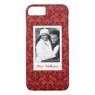 Custom Photo & Name Red Wallpaper Case-Mate iPhone Case