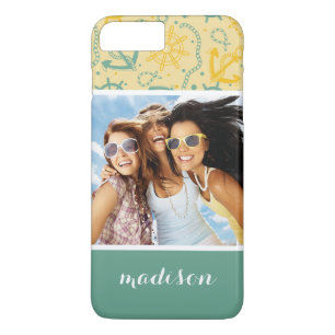 Custom Photo & Name Retro Anchor & Ropes Case-Mate iPhone Case