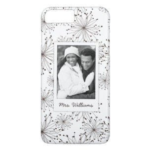 Custom Photo & Name Retro floral background iPhone 8 Plus/7 Plus Case