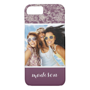 Custom Photo & Name Retro pattern Case-Mate iPhone Case
