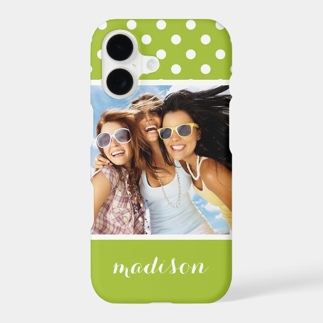 Custom Photo & Name Spring pattern with polka dots (Back)