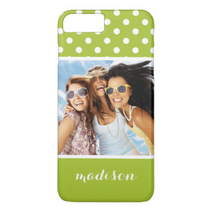 Custom Photo & Name Spring pattern with polka dots iPhone 8 Plus/7 Plus Case