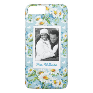 Custom Photo & Name Stylish floral pattern 2 iPhone 8 Plus/7 Plus Case