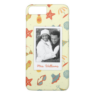 Custom Photo & Name Summer Beach Pattern Case-Mate iPhone Case