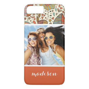 Custom Photo & Name Summer Leaves Pattern Case-Mate iPhone Case