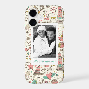 Custom Photo & Name Summer Ships Pattern