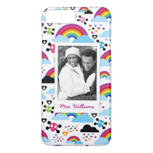 Custom Photo & Name Teenage emo rainbow skull Case-Mate iPhone Case