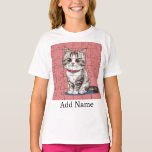 Custom Photo Name Text Personalised Jigsaw puzzle T-Shirt