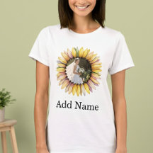 Custom Photo Name Text Personalised sunflower 
