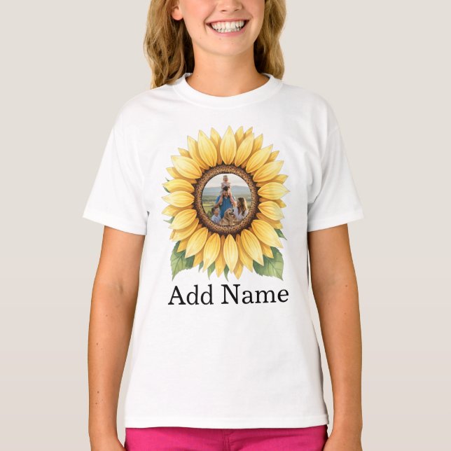 Custom Photo Name Text Personalised  T-Shirt (Front)