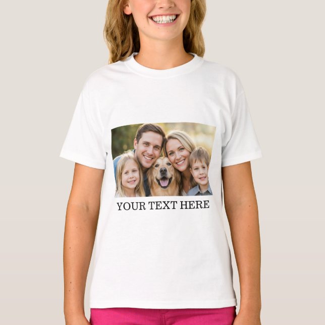 Custom Photo Name Text Personalised T-Shirt (Front)