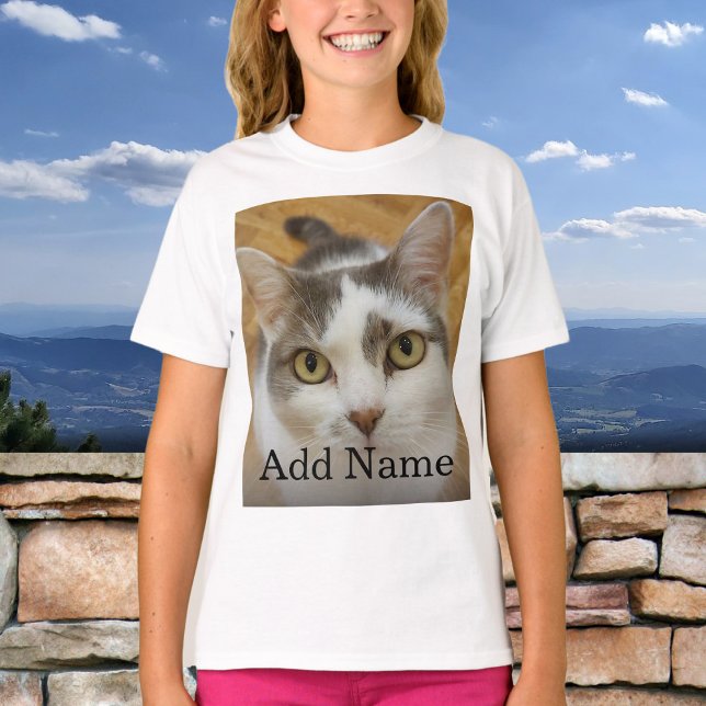 Custom Photo Name Text Personalised T-Shirt (Creator Uploaded)