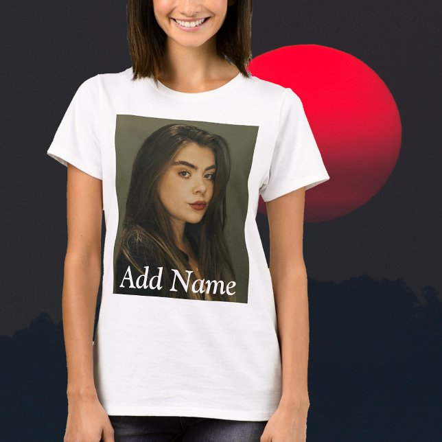 Custom Photo Name Text Personalised T-Shirt (Custom Photo Name Text Personalized T-Shirt-upload your favorite photo, add a custom name or text)