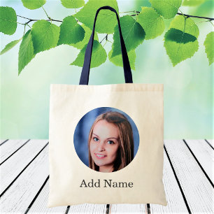 Custom Photo Name Text Personalised Tote Bag