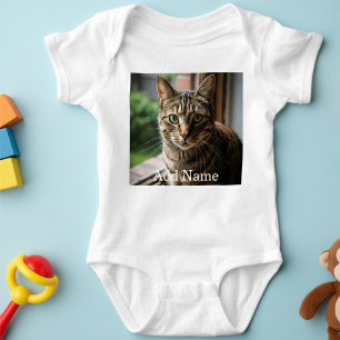 Custom Photo Name Text Personalized Baby Bodysuit