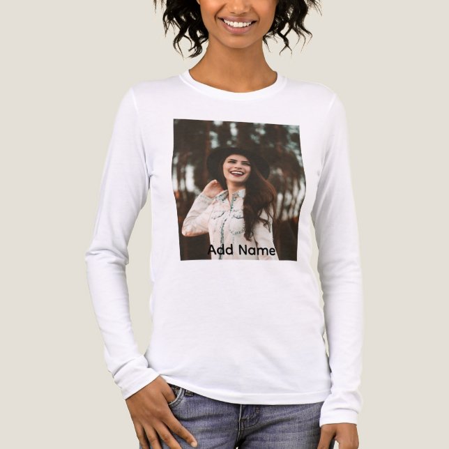 Custom Photo Name Text Personalized  Tri-Blend Shirt (Front)