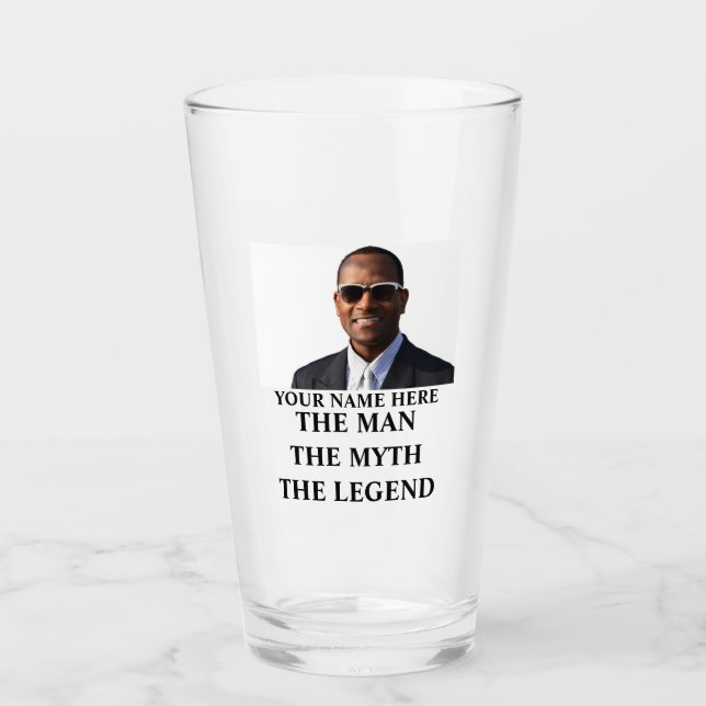 Custom photo name the man the myth the legend glass (Front)