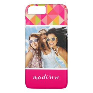 Custom Photo & Name Triangles geometrical pattern Case-Mate iPhone Case