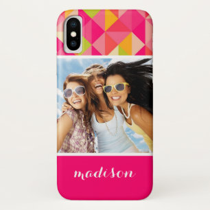 Custom Photo & Name Triangles geometrical pattern Case-Mate iPhone Case