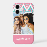 Custom Photo & Name Tribal aztec colourful pattern