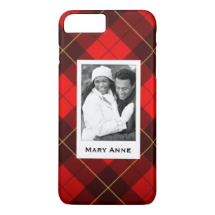 Custom Photo & Name Wallace tartan background iPhone 8 Plus/7 Plus Case