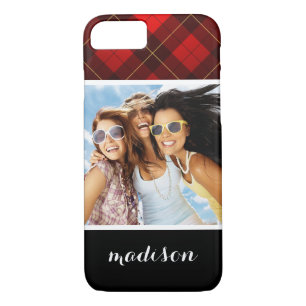 Custom Photo & Name Wallace tartan background Case-Mate iPhone Case