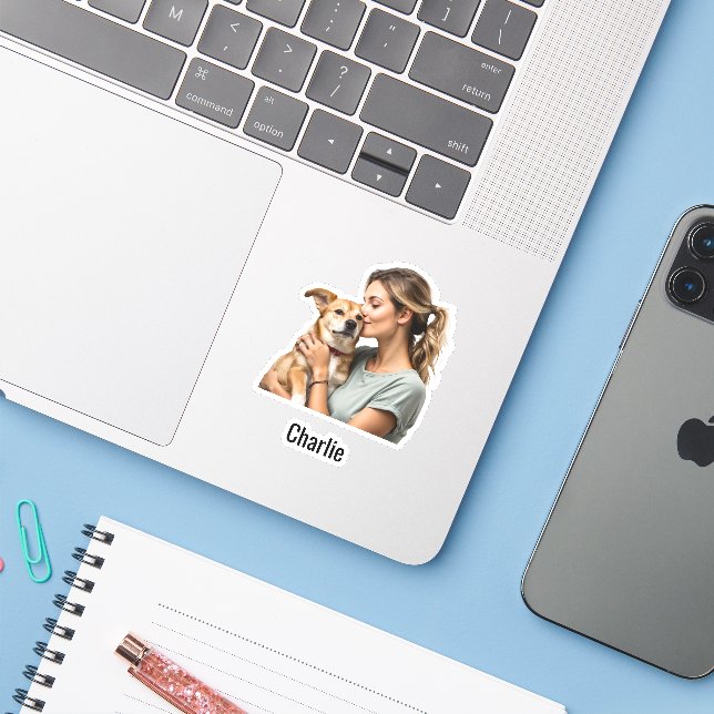 Custom Photo  Name Waterproof Vinyl Stickers (Laptop w/ iPhone)
