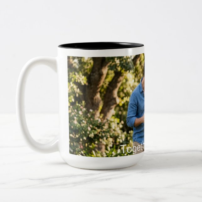 Custom Photo Name Wedding Keepsake Couple Mug  (Left)