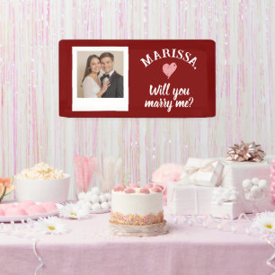 Custom Photo Name Will You Marry Me Proposal  Banner