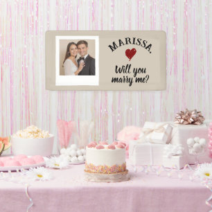 Custom Photo Name Will You Marry Me Proposal Banner