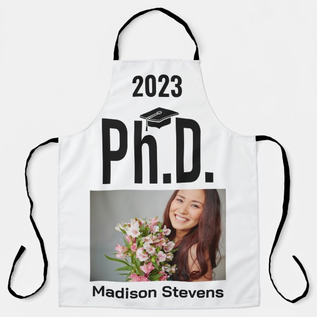 Custom photo, name & year Ph.D. Apron (Front)