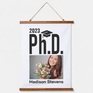 Custom photo, name & year Ph.D. Hanging Tapestry