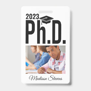 Custom photo, name & year Ph.D. ID Badge