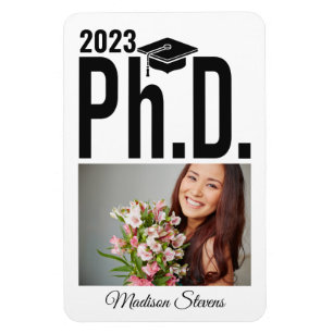 Custom photo, name & year Ph.D. Magnet