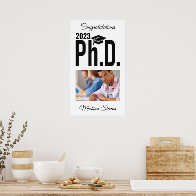 Custom photo, name & year Ph.D. Poster (Kitchen)