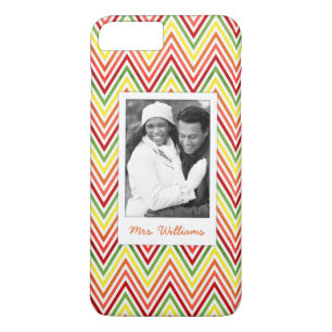 Custom Photo & Name Zigzag Chevron Pattern Case-Mate iPhone Case