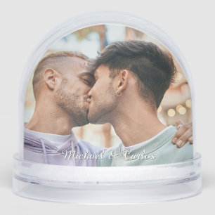 Custom Photo, Names & Text Pride Snowglobe