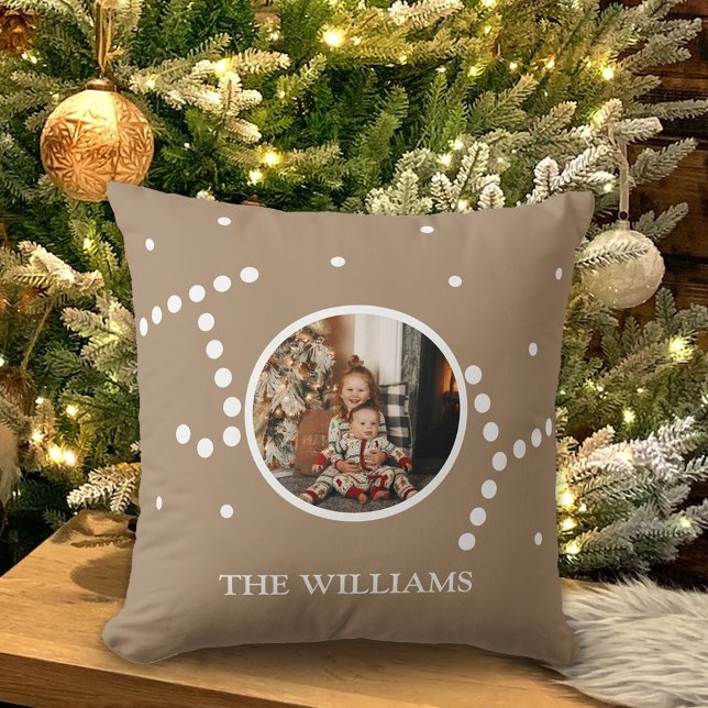 Custom Photo natural brown Christmas Holiday  Cushion (Creator Uploaded)