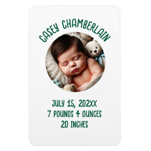 custom photo newborn baby announcement magnet