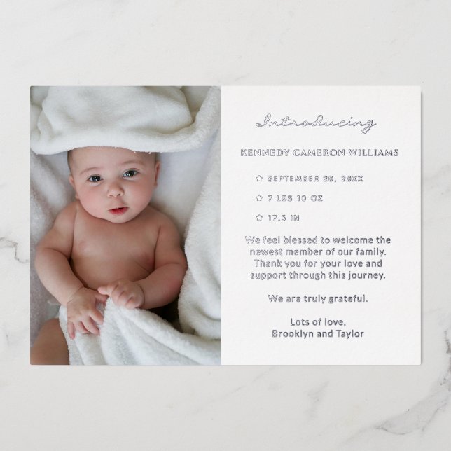 Custom Photo Newborn Cute Simple Hello Baby Birth (Front)