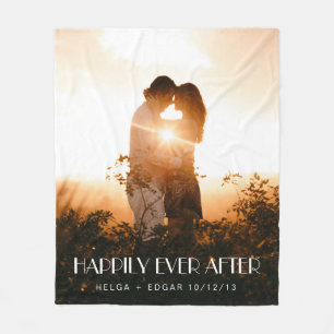 Custom Photo Newly Weds Wedding Gift Fleece Blanket